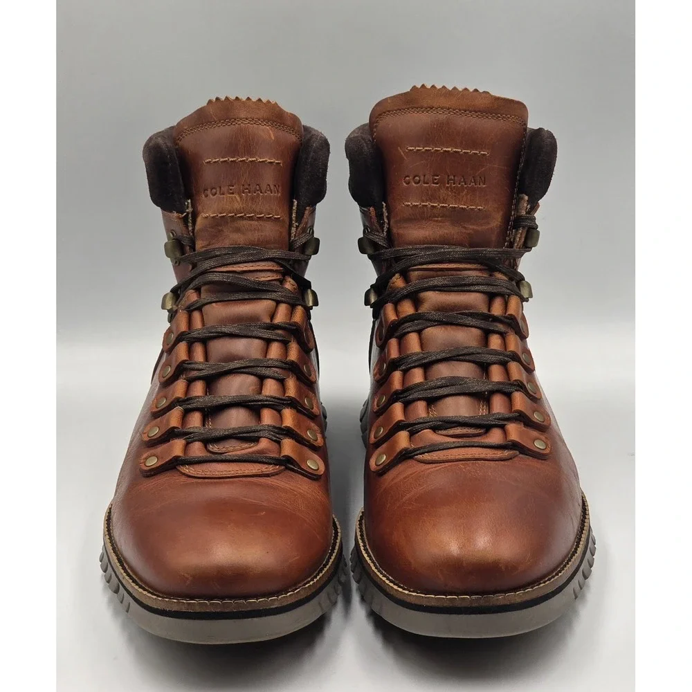Cole Haan ZeroGrand Waterproof Hiker Boot British Tan Leather Mens 9M C30405